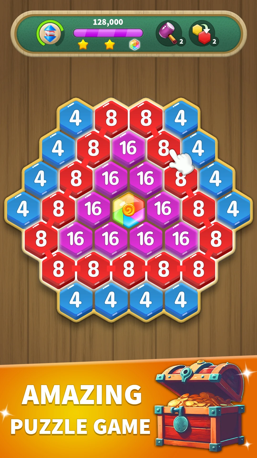 Hexa Connect: 2048 Puzzle screenshot