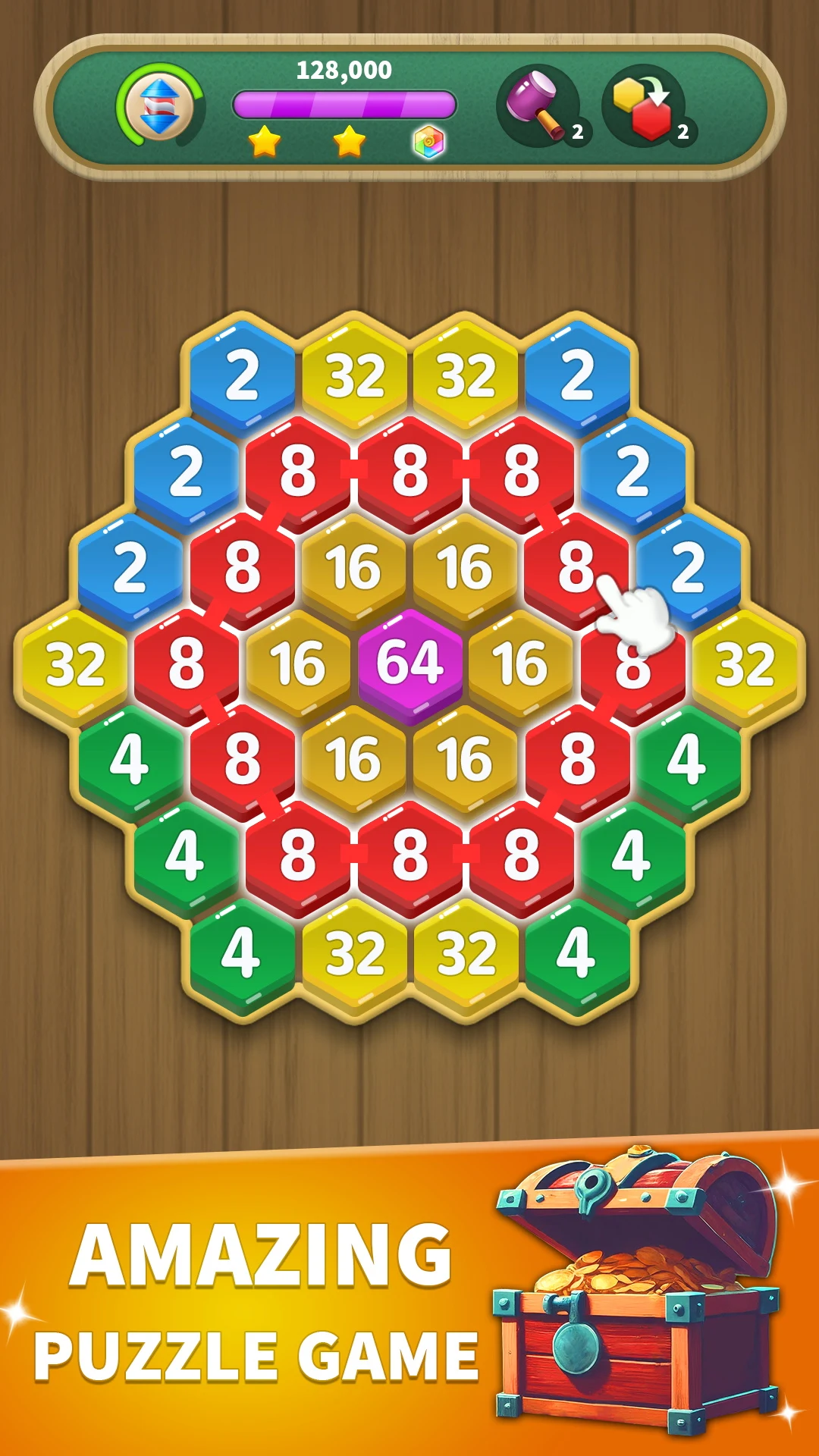 Hexa Connect: 2048 Puzzle screenshot